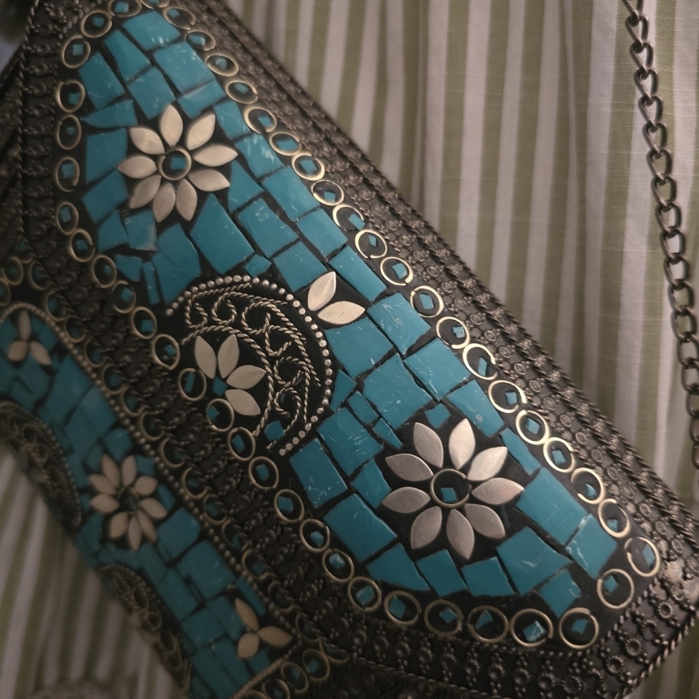 Turquoise Mosaic Crossbody Bag - Picture 7 of 10